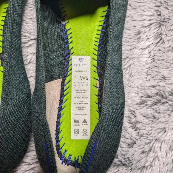 Rothy’s Green Ivy Merino Wool Loafer Size 6 - Picture 10 of 10